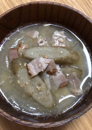ごぼうとベーコンの味噌汁-レシピのメイン写真