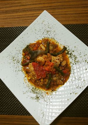 ヨウサマの減塩魚貝のトマト煮込み-レシピのメイン写真