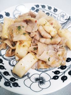 簡単に♪豚バラと長芋のみそにんにく炒め-レシピのメイン写真