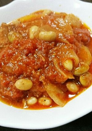 鶏もも肉とサラダ豆ときのこのトマト煮-レシピのメイン写真