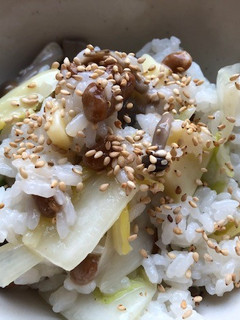 納豆とクリーム白菜のリゾット風-レシピのメイン写真