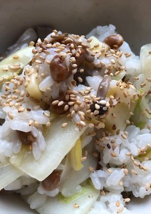 納豆とクリーム白菜のリゾット風-レシピのメイン写真