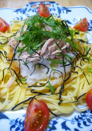 ツナとみぞれ乗っけただけ♪和風パスタ-レシピのメイン写真
