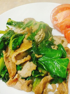 かき菜と豚肉のさっぱり炒め-レシピのメイン写真
