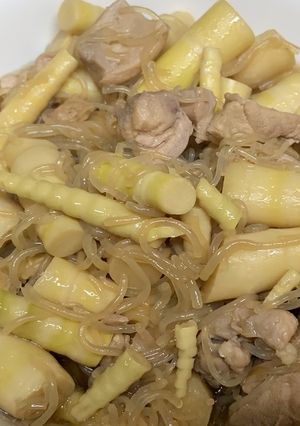懐かしい味♫鶏肉と姫竹の炒め煮-レシピのメイン写真