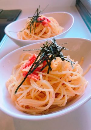 超簡単！ガーリック明太子スパゲティ-レシピのメイン写真