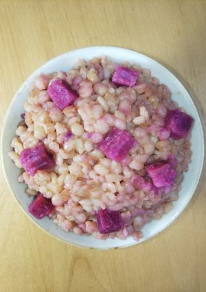 100%押し麦の麦味噌紫芋麦飯-レシピのメイン写真