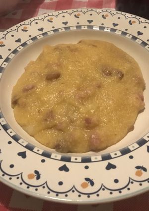 豆とパンチェッタ入りポレンタ-レシピのメイン写真