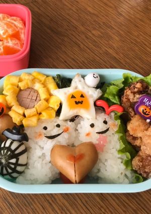 ハロウィンキャラ弁当オバケちゃん-レシピのメイン写真