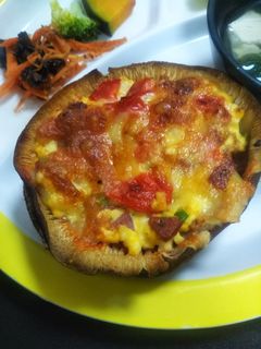 椎茸のエッグピザ-レシピのメイン写真