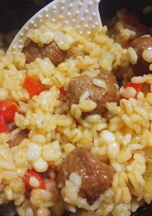 市販ミートボール炊き込みご飯(簡単)-レシピのメイン写真