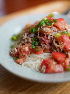 鯖缶とトマトの素麺-レシピのメイン写真