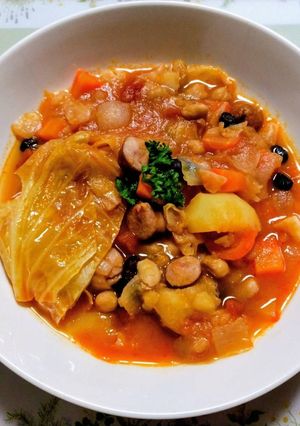 簡単寒い日の夕飯！キャベツミネストローネ-レシピのメイン写真