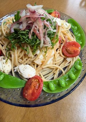 簡単！トマトとモッツァレラの和風パスタ-レシピのメイン写真