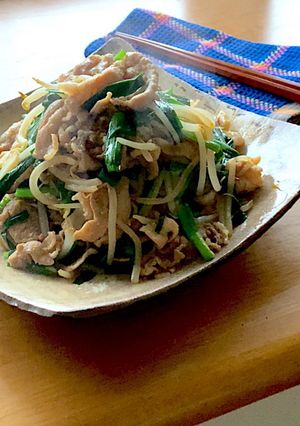 定番♪豚肉ニラもやし炒め-レシピのメイン写真