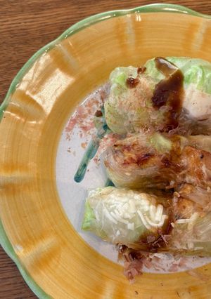 鶏ムネ肉とキャベツのカレーマヨ生春巻き-レシピのメイン写真
