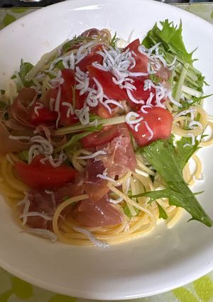 生ハムとしらすの冷製パスタ-レシピのメイン写真