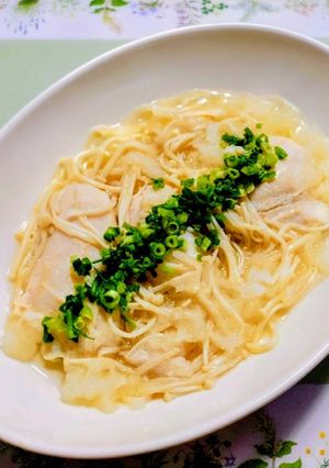 節約簡単夕飯！えのき白身魚の大根みぞれレンジ蒸し-レシピのメイン写真