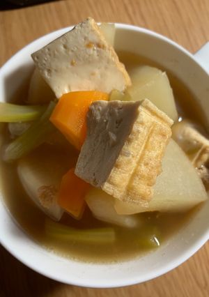 揚げ豆腐と大根の煮付け-レシピのメイン写真