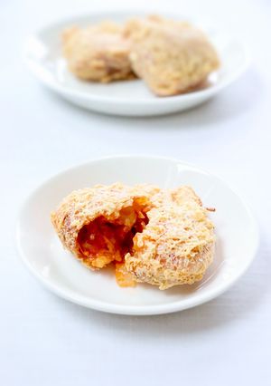 油揚げでサクッうま!【豚キムチ信田】-レシピのメイン写真