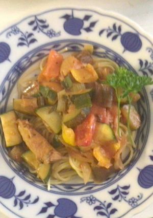 ラタトゥーユ風野菜にこみパスタ-レシピのメイン写真
