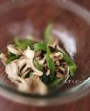 酸味を緩和、もずく舞茸ピーマン
