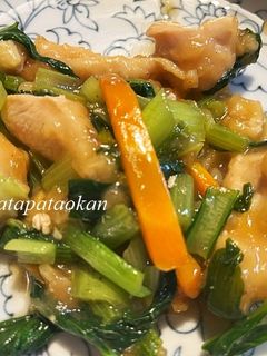 ムネ肉と小松菜の炒め煮-レシピのメイン写真