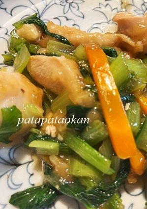ムネ肉と小松菜の炒め煮-レシピのメイン写真