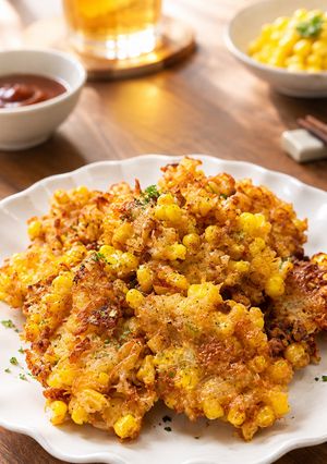 衣が絶品！とうもろこしと玉ねぎのチーズかき揚げ-レシピのメイン写真