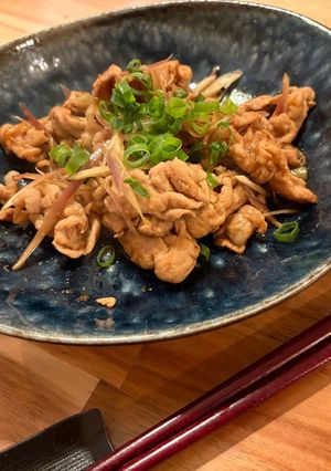 夕飯に！豚こまとミョウガの生姜焼き-レシピのメイン写真