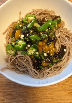 簡単 梅オクラ もずく酢P そば 夏によく合う-レシピのメイン写真