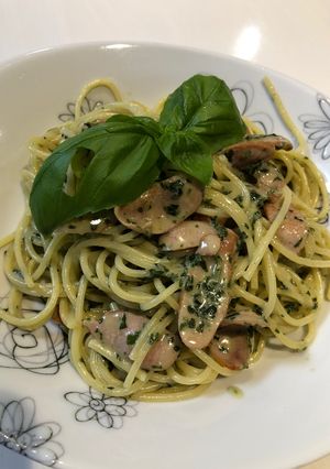 【濃厚！】ソーセージ&ジェノベーゼパスタ-レシピのメイン写真