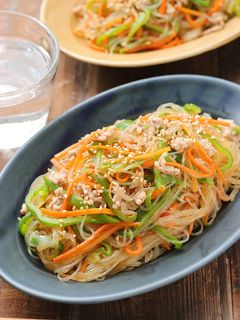 レンジで!ピーマンと春雨の甘辛そぼろ煮-レシピのメイン写真