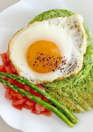 小松菜とお豆腐のフレッシュパンケーキ-レシピのメイン写真