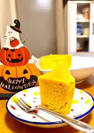 レンジで4分!ヘルシーかぼちゃヨーグルトケーキ♪-レシピのメイン写真
