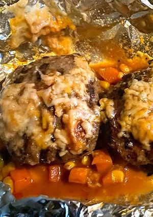 ハンバーグのホイル包み(小菅村Ver.)-レシピのメイン写真