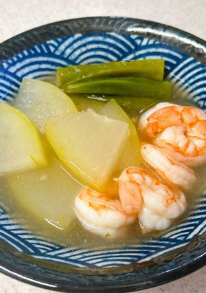 冷やしで美味しい♪冬瓜とエビのあっさり煮-レシピのメイン写真