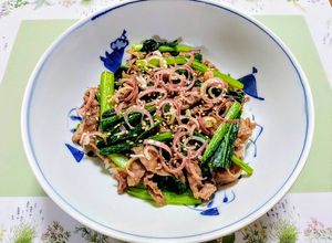簡単ランチ！5分で茗荷小松菜すき焼き牛丼-レシピのメイン写真