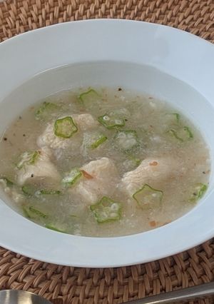 174.鶏むね肉とオクラの梅おろしスープ-レシピのメイン写真