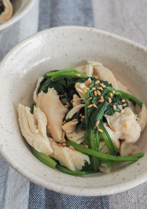ささみとほうれん草の塩こうじレンジナムル-レシピのメイン写真