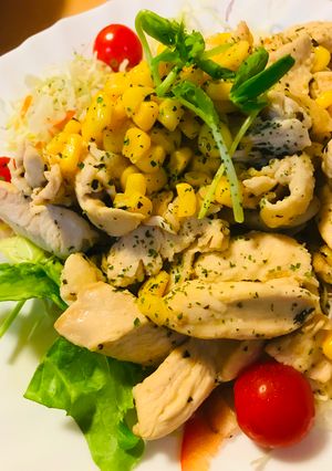 鶏肉とコーン缶のバジルバターソテー-レシピのメイン写真