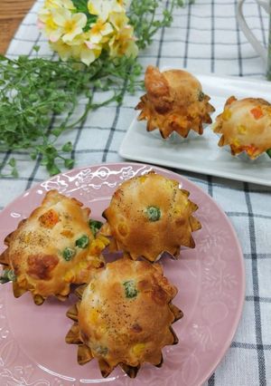お手軽　野菜チーズマフィン-レシピのメイン写真