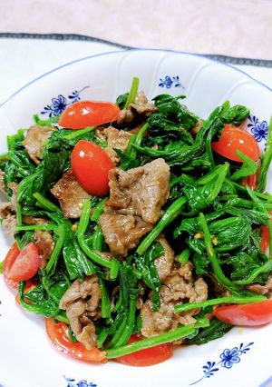 ほうれん草と炒め牛肉のサラダ-レシピのメイン写真