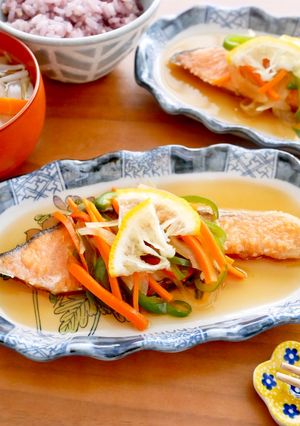 鮭の柚子南蛮漬け【電子レンジで簡単】-レシピのメイン写真