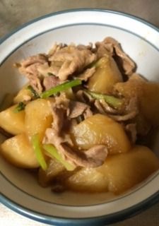 カブと豚肉の煮つけ（味噌味)-レシピのメイン写真
