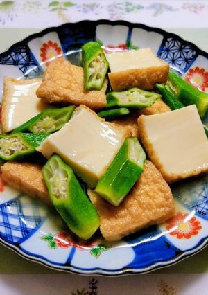 夏の煮物簡単夏の夕飯レンジで厚揚げオクラの煮浸し-レシピのメイン写真