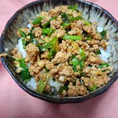 รูปของ ニラと新生姜のそぼろ丼