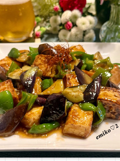 絹厚揚げ茄子ピーマン醤油餡-レシピのメイン写真