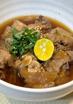 副菜おつまみに。牛スネのシークワーサー香る甘辛煮-レシピのメイン写真