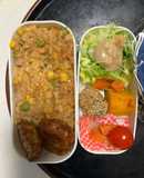 全てレンジさっぱり洋風オイ梅マヨ炒飯弁当